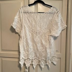 Vintage white boho shirt from Bali size M new without tags